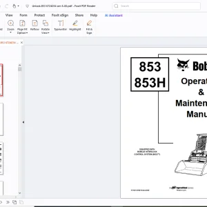 Bobcat 853 853H Operation & Maintenance Manual - PDF DOWNLOAD