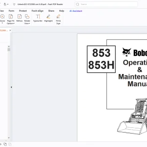 Bobcat 853 853H Skid Steer Operation Maintenance Manual PDF