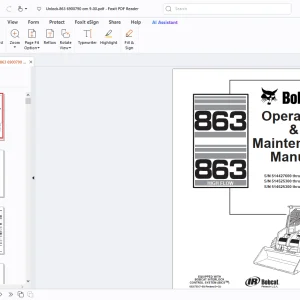 Bobcat 863 High Flow Operation & Maintenance Manual - PDF