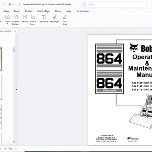 Bobcat 864 High Flow Operation & Maintenance Manual - PDF