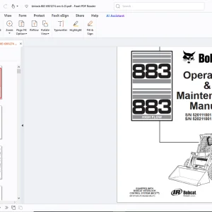 Bobcat 873 High Flow Operation & Maintenance Manual - PDF