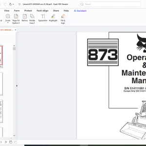 Bobcat 873 Operation & Maintenance Manual - PDF DOWNLOAD