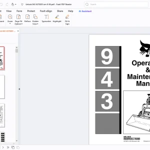 Bobcat 943 Operation & Maintenance Manual - PDF DOWNLOAD