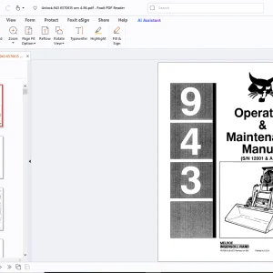 Bobcat 943 Operation & Maintenance Manual - PDF DOWNLOAD