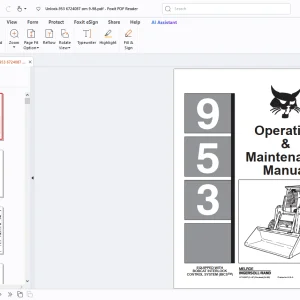 Bobcat 953 Operation & Maintenance Manual - PDF  DOWNLOAD
