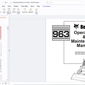 Bobcat 963 Operation & Maintenance Manual - PDF DOWNLOAD