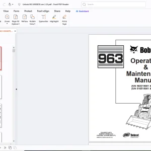 Bobcat 963 Operation & Maintenance Manual - PDF DOWNLOAD