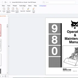 Bobcat 980 Operation & Maintenance Manual - PDF DOWNLOAD
