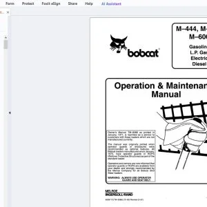 Bobcat M-444, M-500, M-600 Gasoline L.P. Gas Electric Diesel Operation & Maintenance Manual 6509710 - PDF DOWNLOAD
