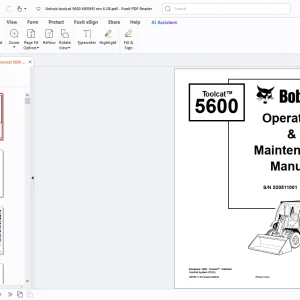 Bobcat Toolcat 5600 Operation & Maintenance Manual - PDF DOWNLOAD