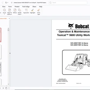 Bobcat Toolcat 5600 Utility Work Machine Operation & Maintenance Manual PDF