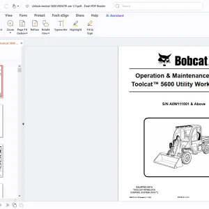 Bobcat Toolcat 5600 Utility Work Machine Operation & Maintenance Manual PDF