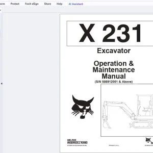Bobcat X231 Excavator Operation & Maintenance Manual (SN 508912001 & Above) - PDF DOWNLOAD