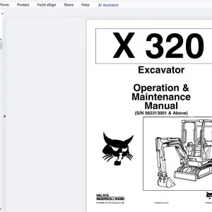 Bobcat X320 Excavator Operation & Maintenance Manual (SN 562313001 & Above) - PDF DOWNLOAD