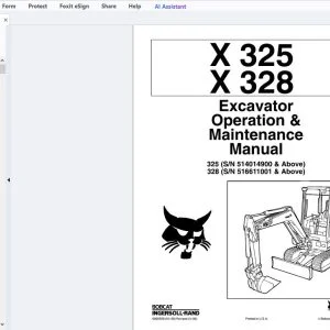 Bobcat X325 X328 Excavator Operation & Maintenance Manual 69005566 - PDF DOWNLOAD