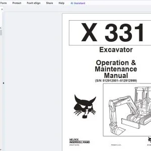 Bobcat X331 Excavator Operation & Maintenance Manual 6724471 - PDF DOWNLOAD