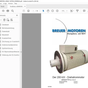 CAT BREUER MOTOREN Der 200 kW - Drehstrommotor dDKR55FA/14-4 Betriebsanleitung PDF