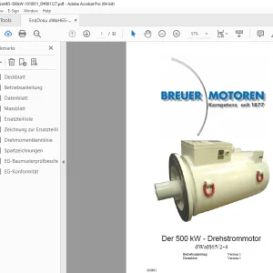 CAT BREUER MOTOREN Der 500 kW Drehstrommotor dWaH652-4 Betriebsanleitung PDF