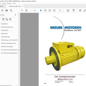 CAT BREUER MOTOREN Der Drehstrommotor dRksU35LC/3-4 Betriebsanleitung PDF