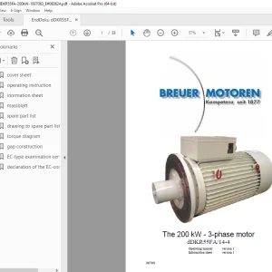 CAT BREUER MOTOREN The 200 kW 3-phase motor dDKR55FA/14-4 Operating Manual PDF