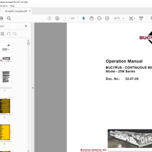 CAT BUCYRUS CONTINUOUS MINER 25M Series Operation Manual - PDF DOWNLOAD