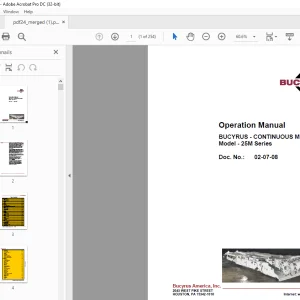 CAT BUCYRUS CONTINUOUS MINER 25M Series Operation Manual BI631321 - PDF DOWNLOAD