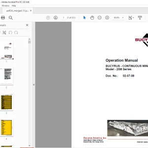 CAT BUCYRUS CONTINUOUS MINER 25M Series Operation Manual BI631324 - PDF DOWNLOAD
