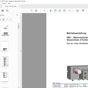 CAT BUCYRUS DBT  Elektrohydraulische Steuereinheit 6 Funktionen Betriebsanleitung PDF