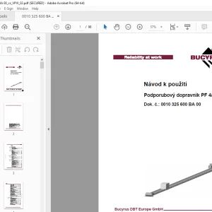 CAT Bucyruc Podporubový dopravník PF 4/1132 Návod k použití PDF
