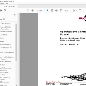 CAT Bucyrus Continuous Miner 30M4-NPIndia Operation and Maintenance Manual PDF