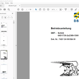 CAT Bucyrus DBT - Schild 645/1730-2x2389-1500 Betriebsanleitung BI628574 PDF