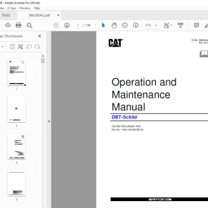 CAT Bucyrus DBT-Schild Typ 800 1800-2x2686-1500 Operation & Maintenance Manual BI628542 PDF