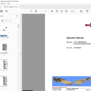 CAT Bucyrus DFULL DIMENSION Continuous Haulage System Operation Manual A6474X251