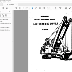 CAT Bucyrus Electric Mining Shovel 395-B Series Operation & Maintenance Manual PDF
