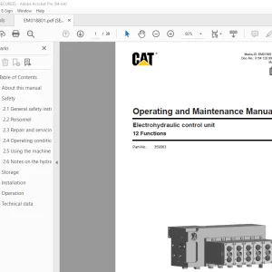 CAT Bucyrus Electrohydraulic control unit 12 Function Operating & Maintenance Manual PDF