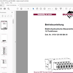 CAT Bucyrus Elektrohydraulische Steuereinheit, 12 Funktionen Betriebsanleitung PDF
