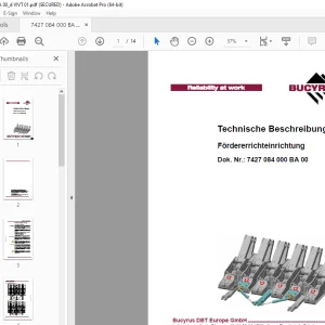 CAT Bucyrus Fördererrichteinrichtung Technische Beschreibung PDF