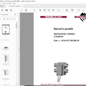 CAT Bucyrus Hydraulický ovládač, 2 funkční Návod k použití PDF