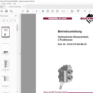 CAT Bucyrus Hydraulische Steuereinheit, 2 Funktionen Betriebsanleitung PDF