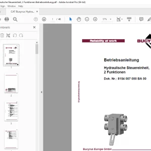 CAT Bucyrus Hydraulische Steuereinheit, 2 Funktionen Betriebsanleitung PDF