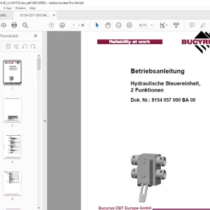 CAT Bucyrus Hydraulische Steuereinheit, 2 Funktionen Betriebsanleitung PDF