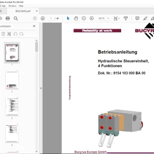 CAT Bucyrus Hydraulische Steuereinheit, 4 Funktionen Betriebsanleitung PDF