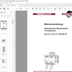 CAT Bucyrus Hydraulische Steuereinheit, 4 Funktionen Betriebsanleitung PDF
