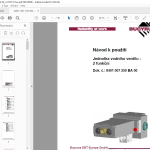 CAT Bucyrus Jednotka vodního ventilu 2 funkční Návod k použití PDF