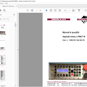 CAT Bucyrus Napínák řetĕzu s PMC-R Návod k použití - PDF DOWNLOAD