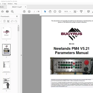 CAT Bucyrus Newlands PM4 V5.21 Parameters Manual BI620112 PDF