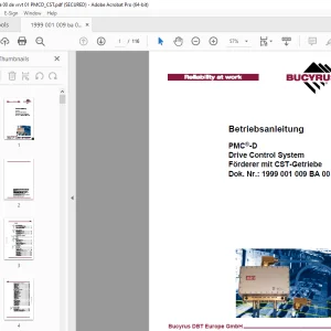CAT Bucyrus PMC-D Drive Control System Förderer mit CST-Getriebe Betriebsanleitung PDF