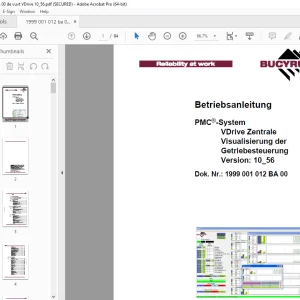 CAT Bucyrus PMC®-System VDrive Zentrale  Visualisierung der Getriebesteuerung Betriebsanleitung PDF
