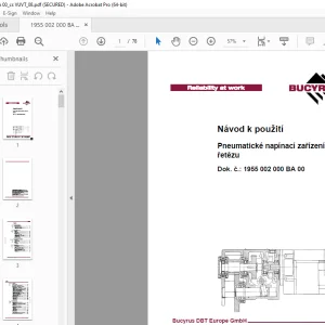 CAT Bucyrus Pneumatické napínací zařízení řetězu Návod k použití - PDF DOWNLOAD