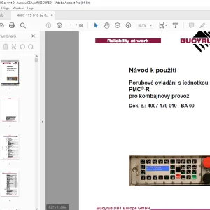CAT Bucyrus Porubové ovládání s jednotkou PMC®-R pro kombajnový provoz Návod k použití PDF
